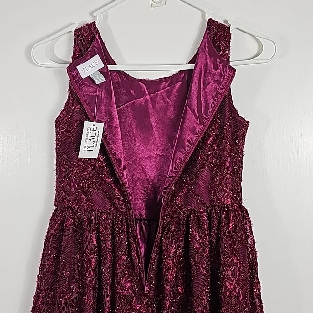 NWT The Children's Place Maroon Sparkly Dress
